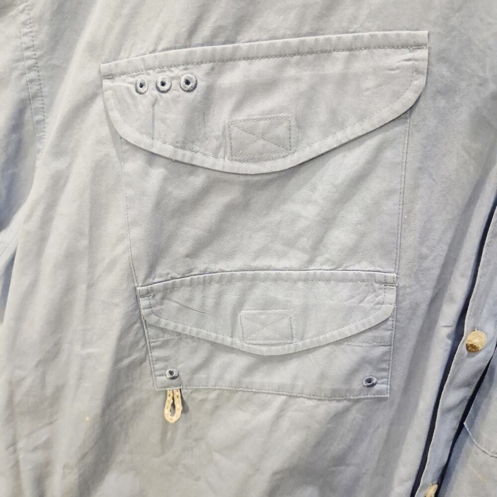 Columbia PFG Shirt Mens 2XL Blue Bonehead Fishing Short Sleeve Vent Pockets Defs - Picture 5 of 12